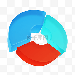 PPT图表图标图片_3DC4D立体毛玻璃饼状图标