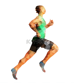 赛跑者图片_奔跑的人。孤立的矢量绘图的三角