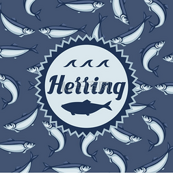 鲱鱼卷鲱鱼图片_背景是鲱鱼太平洋沙丁鱼海鲜插图