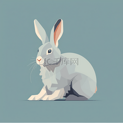 简约卡通兔子图片_扁平可爱卡通兔子动物元素