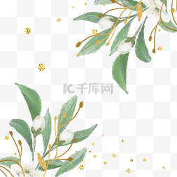 金色叶子植物边框