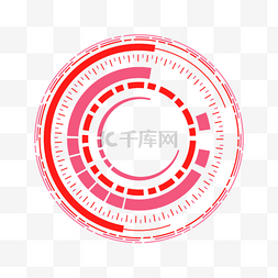 红色圆形科技边框