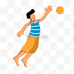 打排球海滩图片_打排球男孩