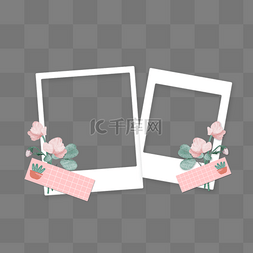 diy相框素材图片_粉色玫瑰花瓣花卉相框