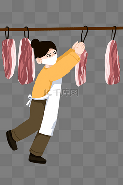 春节冬季冬天腌制年货妈妈腌腊肉
