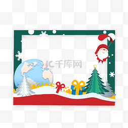 彩色雪花标签图片_圣诞节雪花宝丽来相框