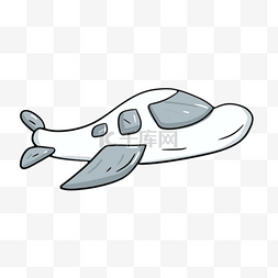 灰色白色手绘飞机