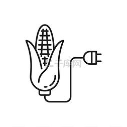 由玉米分离的细线图标制成的生物