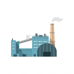 工业制造图标图片_在白色隔绝的工业制造厂房。