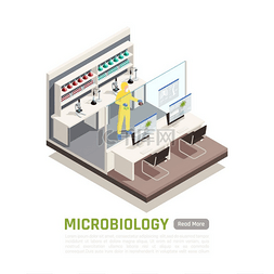微生物学等距组合物与科学家在防