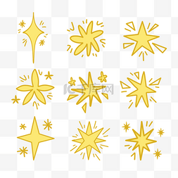 黄色闪耀星星图片_星星闪亮发光涂鸦组图