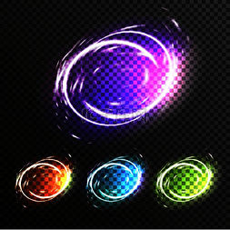圆形光组合素材图片_灯光效果闪耀着圆形和不同颜色矢