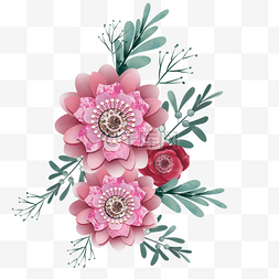 亚麻花卉装饰粉色