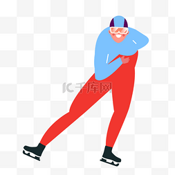 卡通滑冰运动员图片_短道速滑人物卡通图案
