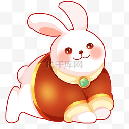 兔年跳跃萌兔子形象
