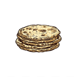 食品展牌图片_一叠墨西哥玉米饼独立的扁平面包