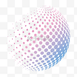 png球体图片_彩色渐变小圆半调色球体