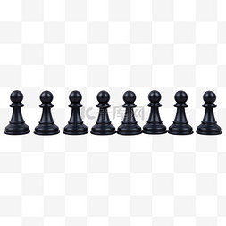 八个黑色棋子简洁国际象棋
