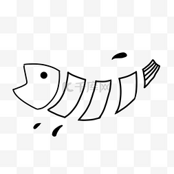 创意黑白单个涂鸦鱼