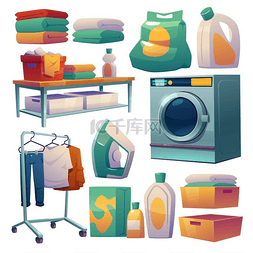 自助洗衣店图片_洗涤和烘干衣服和家用纺织品的洗