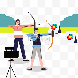 运动风格手绘图片_奥林匹克运动项目男子射箭