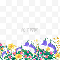 水彩婚礼花卉边框创意