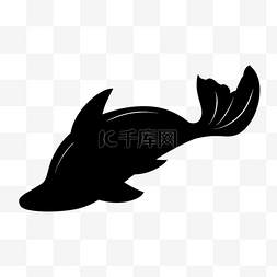 海豚剪影摆动尾巴姿势