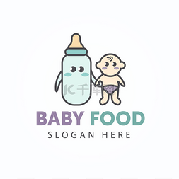 创意可爱的标志型婴儿食品。 婴