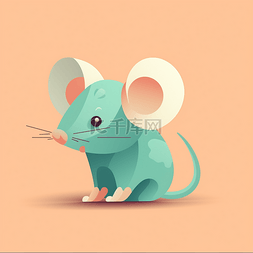 扁平可爱卡通老鼠动物元素