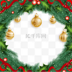 绿色的圣诞礼盒图片_金色铃铛挂件红色丝带装饰圣诞冬