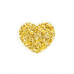 金色闪光的心。