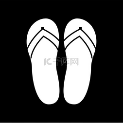 白色橡胶图片_沙滩拖鞋是白色图标.. 沙滩拖鞋是