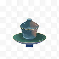 中式茶道图片_中式茶道器具绿色茶碗茶杯