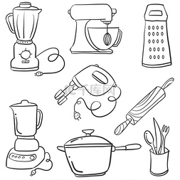 食品首页图片_涂鸦厨房设置的矢量艺术