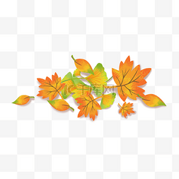 秋季落叶堆图片_卡通秋天季节落叶堆