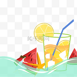 加冰果汁图片_加冰柠檬水