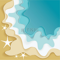 蓝色海滩背景图片_美丽的海洋夏季或春季抽象背景金