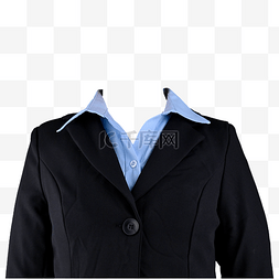 正装女式西服摄影图蓝衬衫