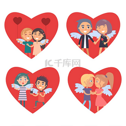 七夕浪漫背景素材图片_情人节贺卡，上面有一组大大的红