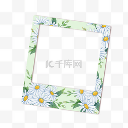 花卉装饰标签图片_花卉植物宝丽来白色相框