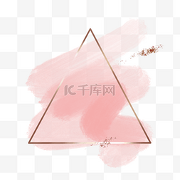三角形边框边框图片_三角形玫瑰金珊瑚红金粉边框