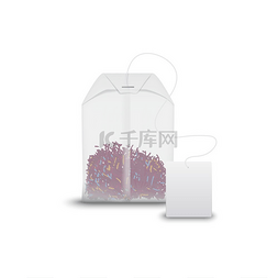 长方形标签透明图片_水果或花卉冲泡茶包独立模型长方
