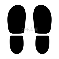 of图标图片_Black trases the heels of shoes.. 足迹或