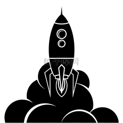 太空火箭航天飞机标志标识。