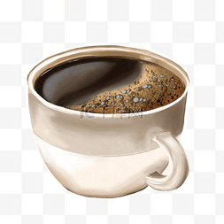 黑色咖啡图片_水彩黑色咖啡