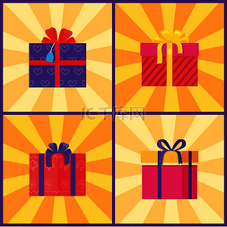 礼物一套图片_一套礼品盒，装饰性包装，彩色丝