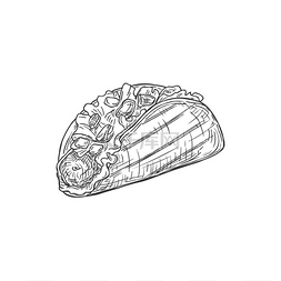 玉米草图图片_油炸玉米饼玉米卷墨西哥卷饼单色