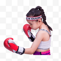 女孩拳击运动自由搏击少儿健身