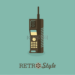 复古电话标志图片_手机。