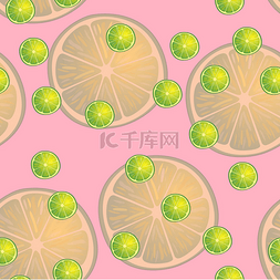 美味水果柠檬图片_矢量图在粉红色的背景上相同大小